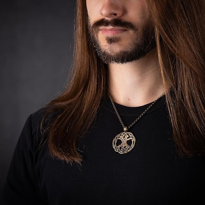 Baldur Jewelry - Handcrafted Yggdrasil Viking Norse World Tree of Life Pendant Necklace Amulet Jewelry | 925 Sterling-Silver Tree of Life Necklace | Viking Gifts |Jewelry for Men Women