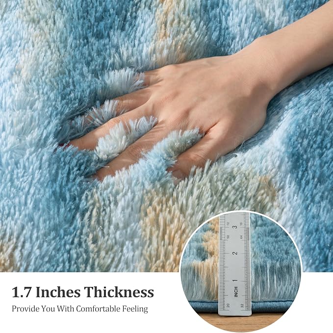 8x10 Area Rugs for Living Room Bedroom, Large Pink Shag Fluffy Rug | Shaggy Shag Carpet, Soft and Comfy, Non Slip Big Fuzzy Carpet for Bedroom Nursery Kids Girls Boys Room Dorm Home Decor