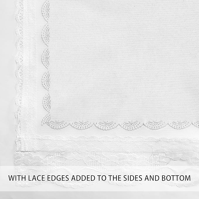 XiDi White Curtains for Girls Nursery Room 90 Inches Long Blackout Double Layer Curtains with Sheer Overlay for Kids Toddler Princess Bedroom Living Room Darkening Grommet Window Drapes W34 X L90