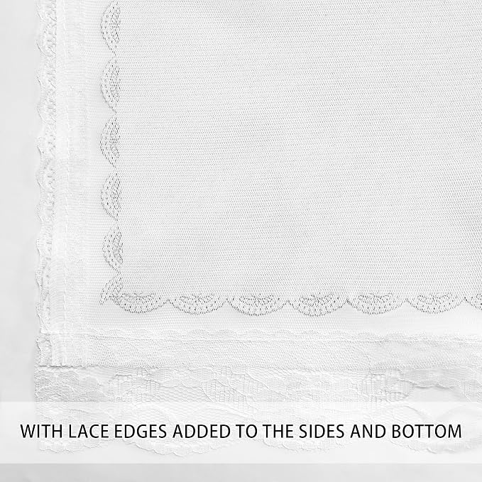 XiDi White Curtains with Sheer Overlay for Girls Bedroom 2 Panels Blackout Double Layer Curtains 45 Inches Length for Kids Princess Nursery Room Star Cut Out Grommet Small Window Drapes W52 X L45