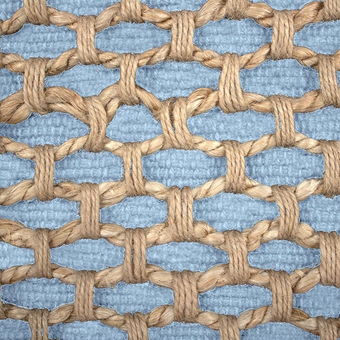Boho Living Jada Decorative Throw, (1) 20" x 20" Pillow Cover with Insert, Light Blue