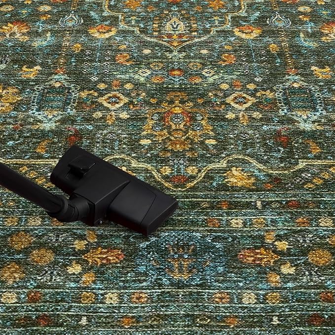 Keen Home Design 30"x144" Rug - Machine Washable Runner Rug with Non-Slip Backing, Ideal for Hallway, Entryway, Kitchen, Laundry Room - Vintage, Easy Clean, Durable, Low Pile - (2'6" x 12')