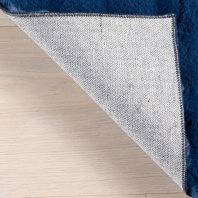 nuLOOM Jeni Navy Checkered Washable Area Rug, 8' x 10' | Nuloom Jeni Checkered 8' x 10' Machine Washable Area Rug for Living Room Bedroom Dining Room, Navy