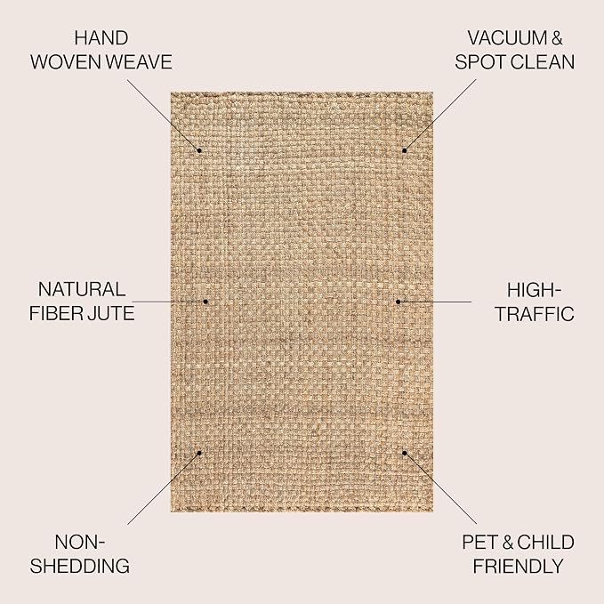 JONATHAN Y Estera Hand Woven Boucle Chunky Jute Natural Indoor Area Rug, 9x12, Bohemian, Transitional, Easy-Cleaning for Living Room, Bedroom, Kitchen, Pet Friendly, Non-Shedding (NFR102A-9)