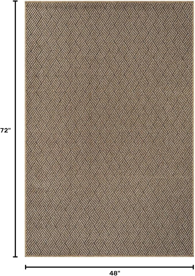 Luul Home Easy Jute Rugs 4x6 Herringbone Natural Color Living Room Indoor Outdoor Area Rug for Patio and Kitchen Rug High Traffic Washable Easy to Clean Solid Boho Woven Design Carpet (4 x 6)