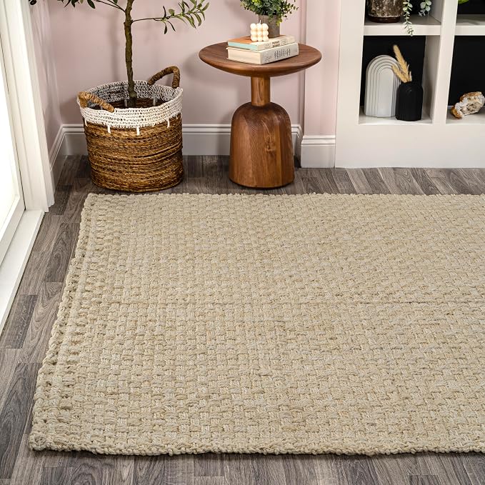 JONATHAN Y Estera Hand Woven Boucle Chunky Jute Ivory Indoor Area Rug, 5x8, Bohemian, Transitional, Easy-Cleaning for Living Room, Bedroom, Kitchen, Pet Friendly, Non-Shedding (NFR102B-5)