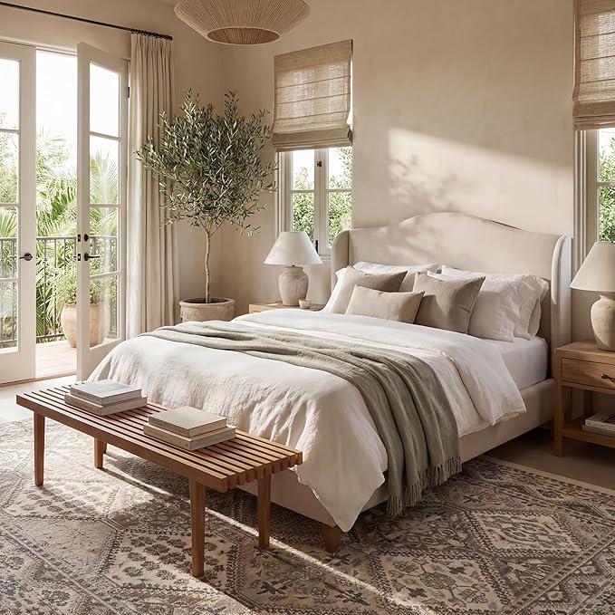 nuLOOM 10x14 Becca Traditional Tiled Area Rug, Beige, Faded Transitional Design, Stain Resistant, For Bedroom, Dining Room, Living Room, Hallway, Office, Kitchen, Entryway