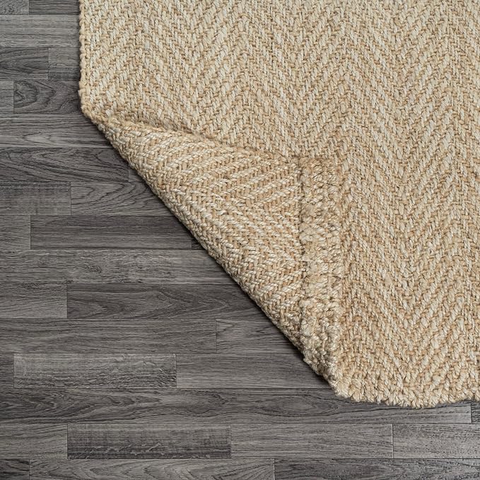 JONATHAN Y Espina Hand Woven Herringbone Chunky Jute Ivory Indoor Area Rug, 5x8, Bohemian, Cottage, Easy-Cleaning for Living Room, Bedroom, Kitchen, Pet Friendly, Non-Shedding (NFR101B-5)