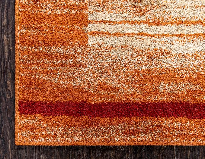 Unique Loom Autumn Collection Modern Contemporary Casual Abstract Area Rug (Beige/ Terracotta Rustic, 2 x 3 ft Rectangular)