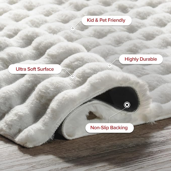 nuLOOM Jeni Off White Checkered Washable Area Rug, 2' x 3' | Nuloom Jeni Checkered 2' x 3' Machine Washable Accent Rug for Living Room Bedroom Dining Room Entryway, Off White