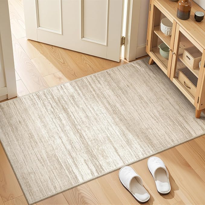 2x4 Rug Runners for Hallways Non Slip,Brown | Washable Rugs for Kitchen,Entryway,Bedroom,Bathroom,Nursery Room,Thin,Soft Runner Rug,Stain Resistant Indoor Carpet