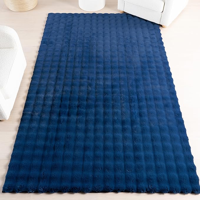 nuLOOM Jeni Navy Checkered Washable Area Rug, 8' x 10' | Nuloom Jeni Checkered 8' x 10' Machine Washable Area Rug for Living Room Bedroom Dining Room, Navy