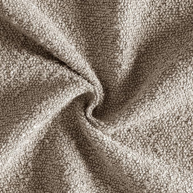 MIULEE 24x24 Decorative Euro Sham Boucle Couch Pillow Covers Light Taupe | Set of 2 Textured Neutral Throw Pillow Covers, Accent Solid Pillowcases, Sofa Living Room Home Decor