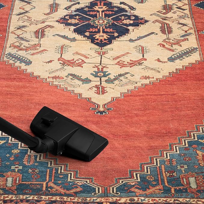 Keen Home Design 30"x120" Rug - Machine Washable Runner with Non-Slip Backing, Ideal for Hallway, Entryway, Kitchen, Laundry Room - Vintage, Easy Clean, Durable, Low Pile Rug - (2'6" x 10')