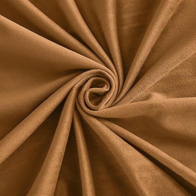 RYB HOME Bronze Velvet Curtains for Bedroom Living Room, Thermal Insulated Privacy UV Heat Blocking Luxurious Soft Rod Pocket Back Tab Drapes for Nursery, 52" W x 120" L, 2 Panels
