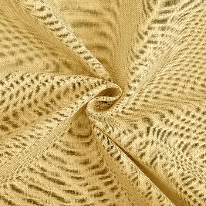 Gold Curtains for Living Room Back Tab Modern Farmhouse Semi Sheer Curtains 96 inches Long 2 Panels Set Muted Neutral Window Curtain for Dining Room Bedroom 52x96