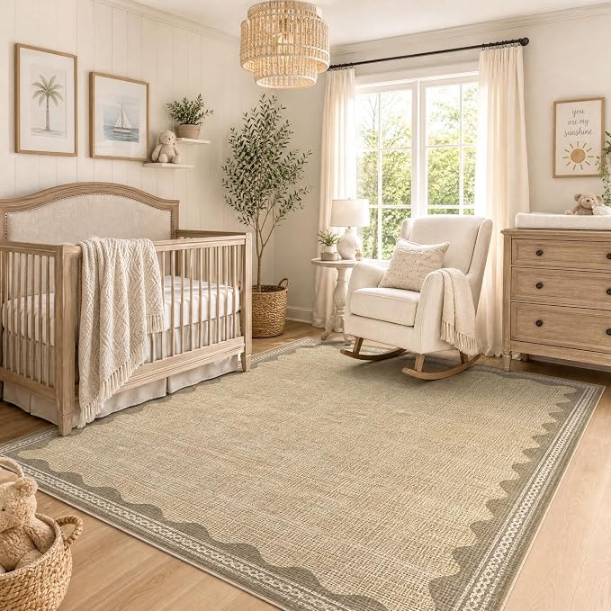 GarveeHome Scalloped Rug