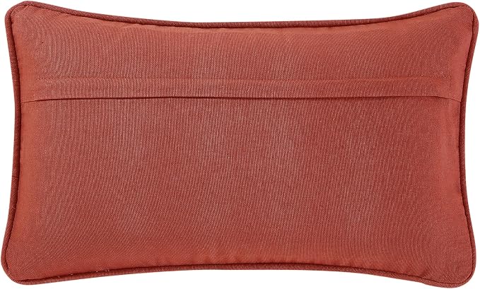Boho Living Jada Premium Woven Design, Decorative Throw, Living Room Décor, (1) 12" x 20" Pillow Cover, Rust