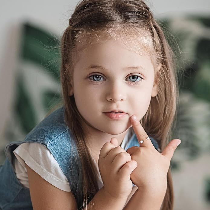 Unicorn Initial Rings for Teen Girls, Rose Gold/White Gold Plated Heart Initial Rings for Girls Adjustable Stackable Rings for Women Diny Heart Ring for Teen Girls Gifts Unicorns Gifts for Girls