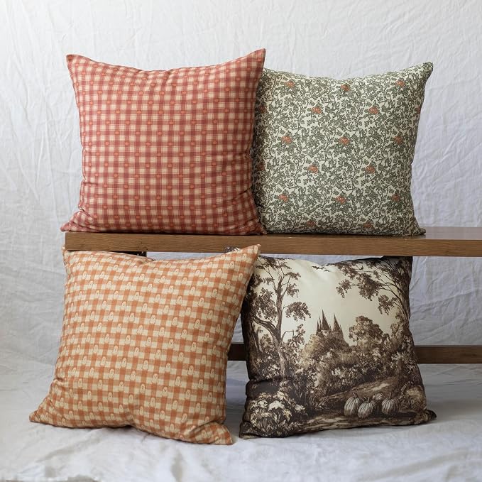 Woven Nook - Halloween 2025 4 Pack - Modern & Luxurious Decorative Throw Pillow Covers - Durable Quality & Machine Washable (22x22)