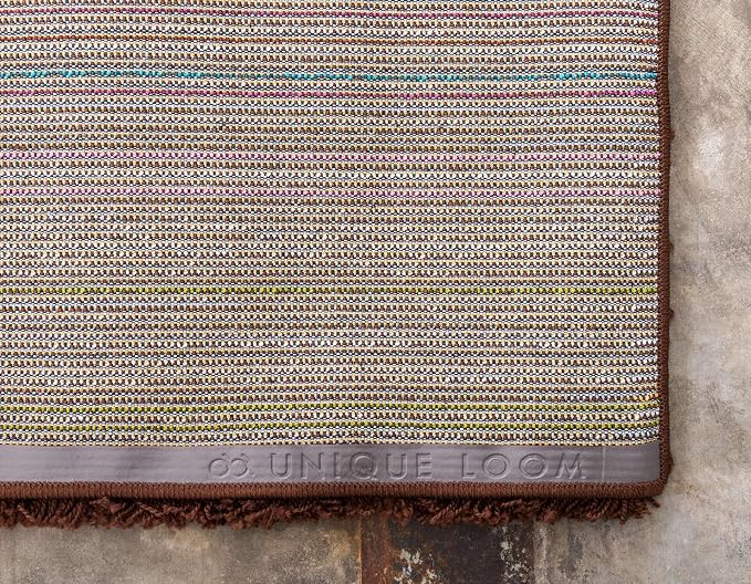 Unique Loom Solid Shag Collection Area Rug (8' x 11' Rectangle, Chocolate Brown)