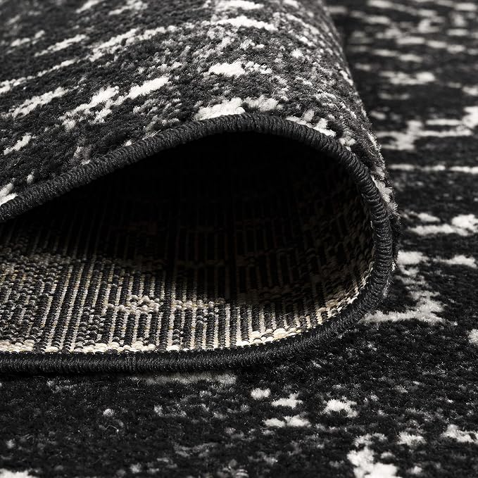 JONATHAN Y Boho Vintage Diamond Black/Ivory Square Area Rug 7X7 ft, Moroccan Hype for Living Room, Bedroom, Kitchen, Office, Easy-Cleaning, High Traffic, Pet-Friendly, Non-Shedding (MOH101D-7SQ)