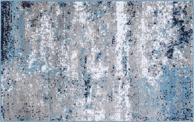 Rugshop Watercolor Distressed Modern Bohemian Runner Rug Blue 2'7" x 4'