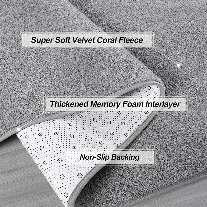 Gifeas Large Ultra Soft Modern Area Rugs for Living Room Bedroom, 6x9 Feet Grey Thickened Memory Foam Indoor Solid Minimalist Carpets, Non-Slip Comfy Rug for Boys Girls Nursery Room Home Decor