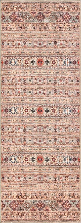 Keen Home Design 30"x144" Rug - Machine Washable Runner with Non-Slip Backing, Ideal for Hallway, Entryway, Kitchen, Laundry Room - Vintage, Easy Clean, Durable, Low Pile Rug - (2'6" x 12')