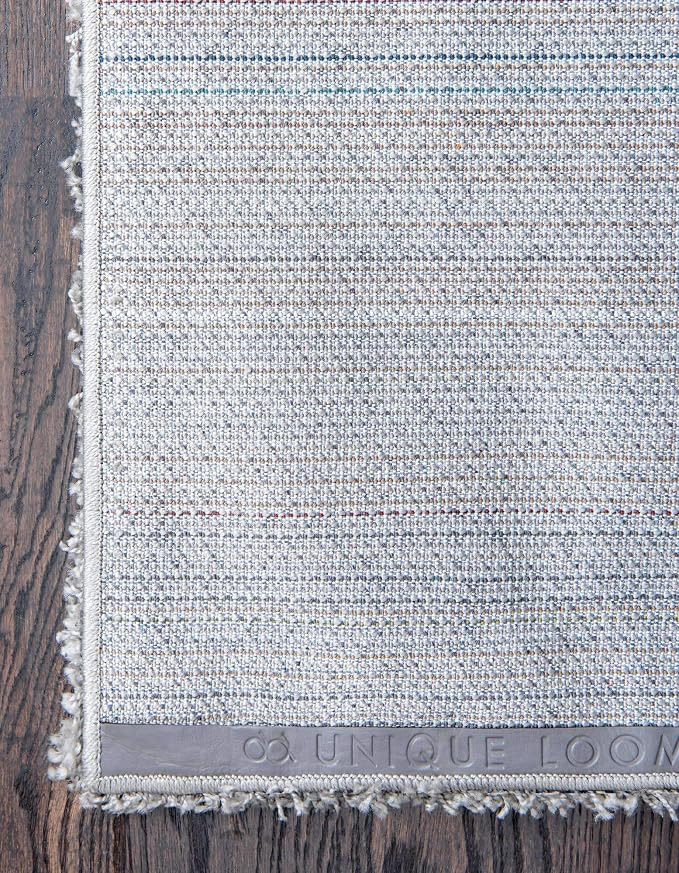 Unique Loom Solid Shag Collection Area Rug (2' x 6' 5" Runner, Cloud Gray) | Modern Solid rug, stain and water resistant, doesn't shed, easy to clean, kid and pet friendly. Ideal for the bathroom.