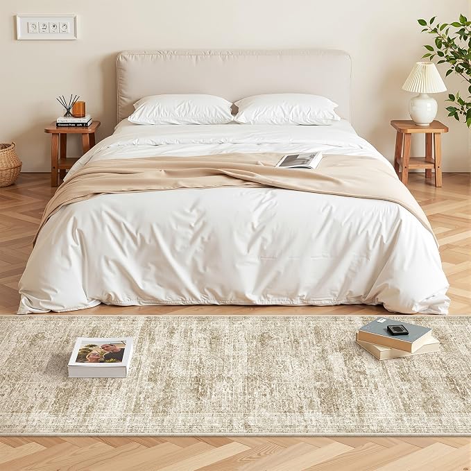 2x5 Rug Runners for Hallways Non Slip,Kitchen Rugs,Brown | Washable Rugs for Kitchen,Entryway,Bedroom,Bathroom,Nursery Room,Thin,Soft Runner Rug,Stain Resistant Indoor Carpet