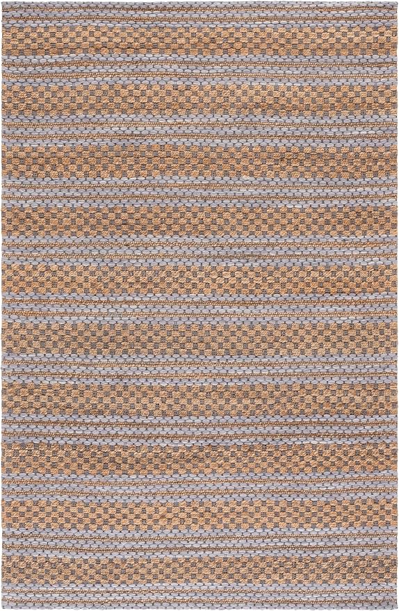 Martha Stewart X SAFAVIEH Collection Area Rug - 5' x 8', Natural & Grey, Handmade Wool & Jute, Ideal for Living Room, Bedroom, Dining Space (MSR9528F)