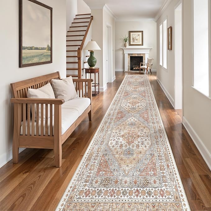 zesthome Area Rugs - Non-Slip Washable Rug（2'x10',Orange） | 2x10 runner rug,long runner rug for hallway,ultra-thin,soft,kitchen,entrance,bedroom,living room