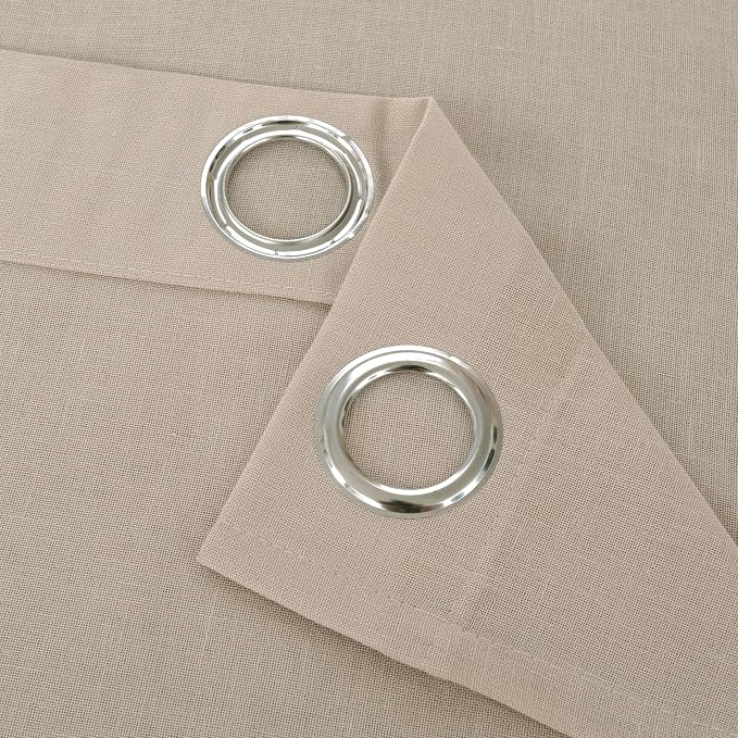 YoungsTex Tan Linen Semi Sheer Curtains 84 Inches Long for Living Room, Light Filtering Drapes with Grommet Lightweight for Bedroom Dining Farmhouse, 2 Panels, 52 X 84 Inch