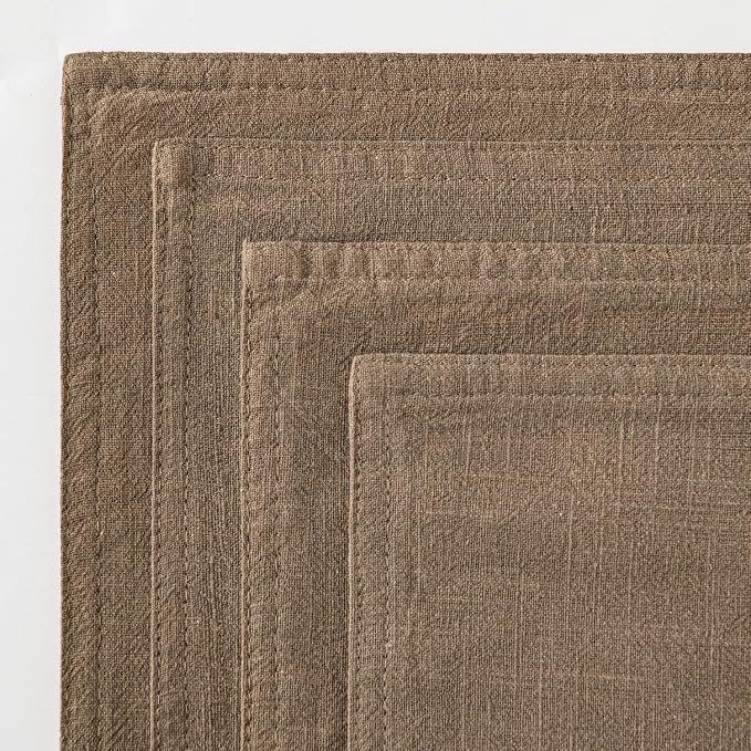 MIULEE Khaki Boho Linen Decorative Pillow Covers 18x18 Inch Pack of 4 | Natural Throw Pillow Covers Soft Farmhouse Couch Pillowcases Modern Home Decors for Living Room Bed Sofa