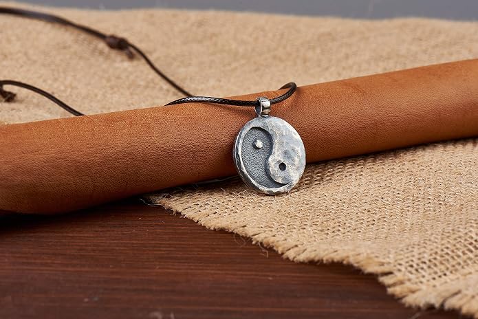 Yin Yang Necklace For Men Ancient Looking High Quality Pendant Jewelry - Yin Yang Gifts - Viking Jewelry for Men