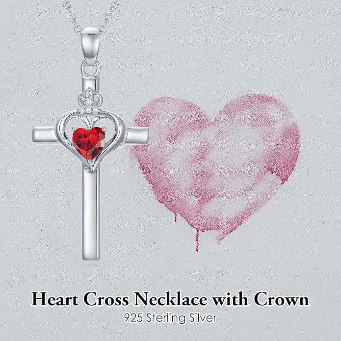 Cross Necklace for Women 925 Sterling Silver Crucifix Pendant Christian Cross Jewelry for Women Men