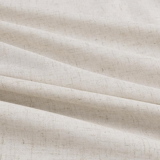 Aersas Mousse White Pleated Semi Sheer Linen Curtains 108 Inches Long 2 Panels for Living Room Bedroom Floor Ceiling Pinch Pleat Back Tab Boho Farmhouse Light Filtering 9FT for Large Window Office