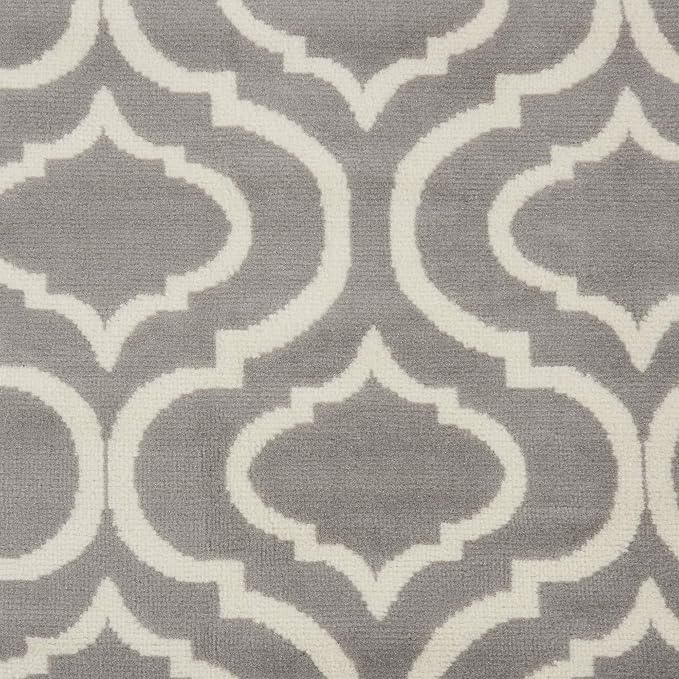 Nourison Home Jubilant Grey 8'6" x 12' Area Rug - Easy Clean, Non Shedding, Bed Room, Living Room, Dining Room, Kitchen (9' x 12')