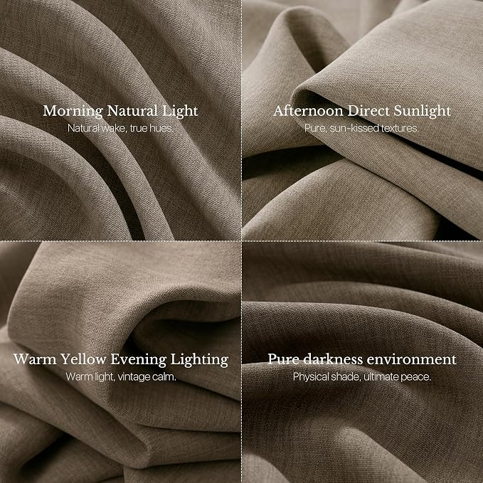 NICETOWN French Taupe Pinch Pleated Linen Curtains 84" Length - Room Darkening Drapes Sophisticated Backdrop for Timeless Home Decor Beautiful Window Treatments,40" Wide Each Panel, 1 Pair
