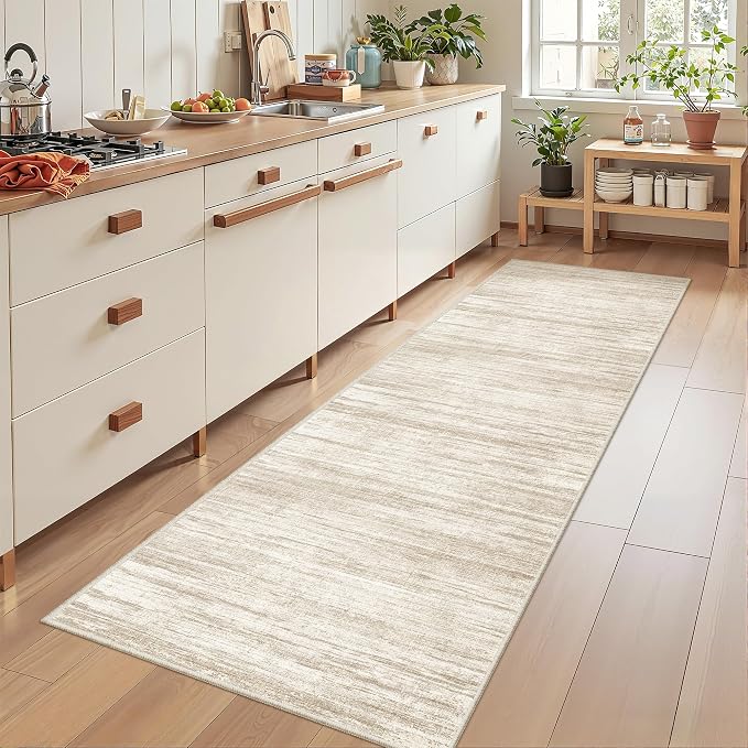 2x7 Runner Rug Non Slip,Washable Hallway Runner Rug,Brown | Neutral Rugs for Kitchen,Entryway,Bedroom,Bathroom,Nursery Room,Thin,Soft Runner Rug,Stain Resistant Indoor Carpet