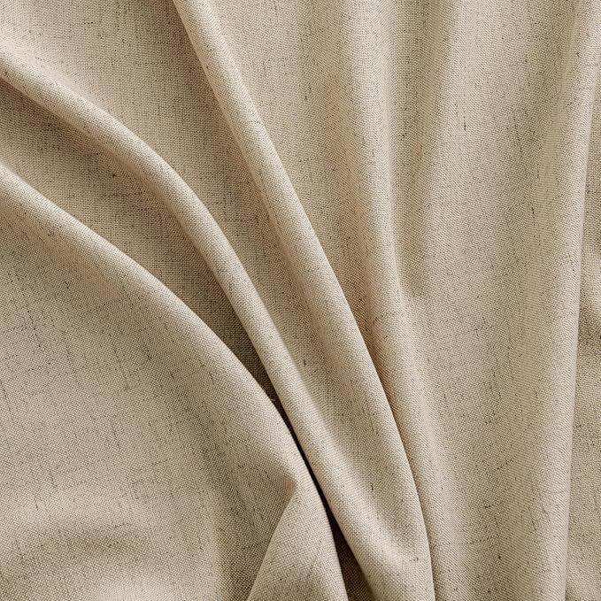 MIULEE Non-See-Through Privacy Linen Curtains 52W x 84L Inch Copper Brown | 2 Panels, Light Filtering, Semi Sheer Window Curtains, Farmhouse Textured, Back Tab Drapes for Bedroom Living Room