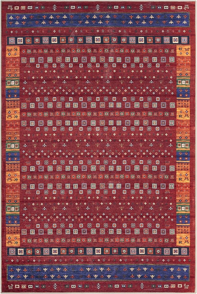 Keen Home Design 10x14 Rug - Machine Washable Area Rug with Non-Slip Backing, Ideal for Living Room, Dining Room, Bedroom - Vintage, Easy Clean, Durable, Low Pile Rug - (9'7" x 14')
