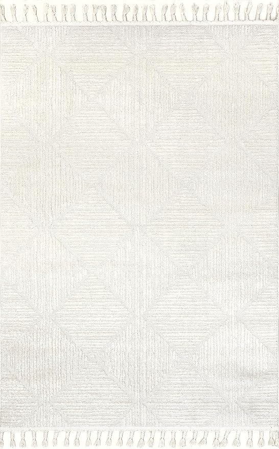 Nuloom Kerry Cream, 7'10" x 10', Geometric, Soft and Cozy, High Traffic, Stain Resistant, Easy Clean, Durable Area Rug for Bedroom, Living Room, Dining Space, Den, Foyer, Entryway