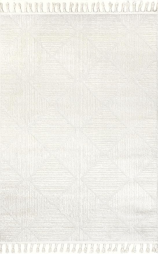 Nuloom Kerry Cream, 9' x 12', Geometric, Soft and Cozy, High Traffic, Stain Resistant, Easy Clean, Durable Area Rug for Bedroom, Living Room, Dining Space, Den, Foyer, Entryway