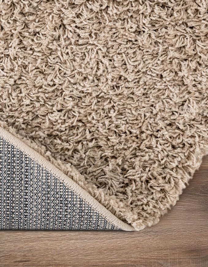 Unique Loom Solid Shag Collection Area Rug (3' 1" x 6' 1" Hearth Taupe)