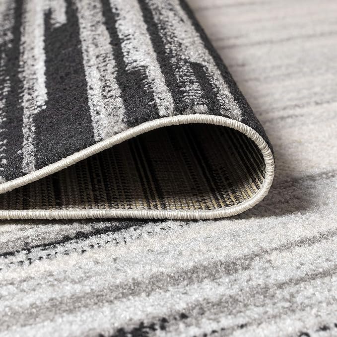 JONATHAN Y Linear Modern Half-Stripe Gray/Cream Indoor Area Rug, 8x10, Contemporary, Transitional, Easy-Cleaning for Living Room, Bedroom, Kitchen, Pet Friendly, Non-Shedding (CTP112B-8)