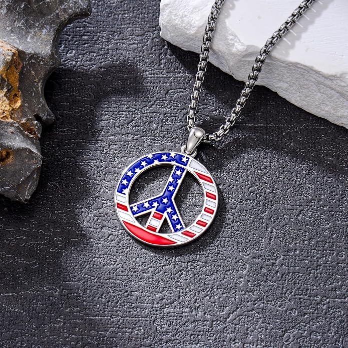 S925 Sterling Silver Poseidon Trident/Peace Sign/Coexist Peace Symbol/Pirate/Arrowhead/Flower of Life/Thor's Hammer Jewelry Necklace Gifts for Women Men