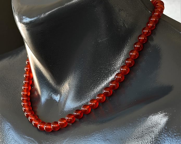 Natural Gemstone Beaded Choker Necklace | 8mm Handmade Adjustable Jewelry for Men & Women | Chakra Balancing Crystal Necklace | Spiritual Gift | Macrame Cord with Extender