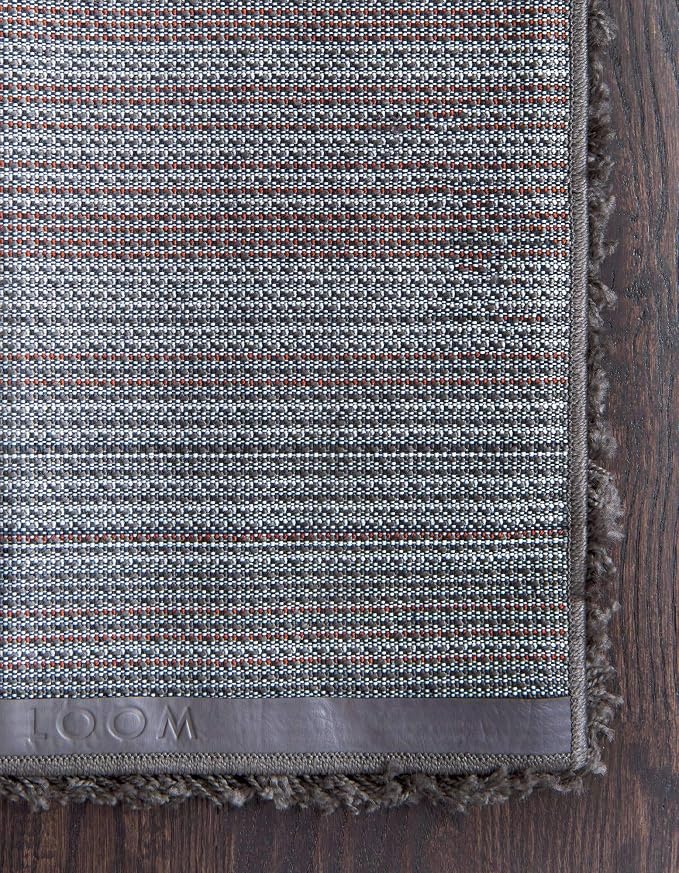 Unique Loom Solid Shag Collection Area Rug (4' 1" x 6' 1" Rectangle, Graphite Gray)